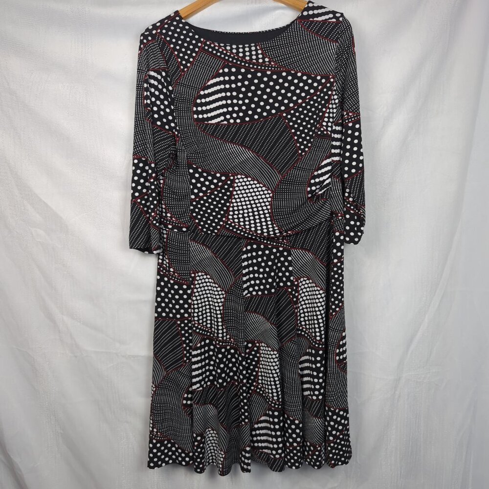 Rekucci 3/4 Sleeve Polka Dot Midi Dress